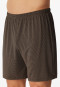 Pigiama corto in modal con scollo a V e motivo a righe, color antracite - Long Life Soft