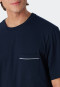 Pajamas short organic cotton check dark blue - Comfort Fit