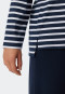 Schlafanzug lang Bio-Baumwolle Bretonstreifen dunkelblau - Essential Stripes