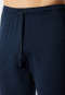 Schlafanzug lang Blockringel Bündchen dunkelblau/limette - Fashion Nightwear
