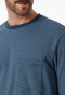 Pigiama lungo con polsini tasca sul petto grigio-blu a fantasia - Comfort Essentials