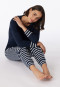 Pyjama longs bords-côtes bleu nuit - Casual Essentials