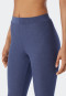 Pajamas long double rib modal V-neck blue - Modern Rib - Natural Dye