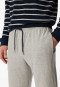 Pigiama lungo in spugna con polsini e motivo a righe di colore blu notte - Warming Nightwear