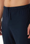 Pajamas long interlock cuffs check midnight blue - Fine Interlock