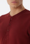 Pyjama long interlock bords-côtes patte de boutonnage carreaux terracotta - Fine Interlock