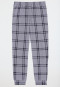 Schlafanzug lang Interlock Karos schwarz - Nightwear