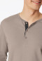 Pyjama lange interlock knoopsluiting bruin-grijs gedessineerd - Fine Interlock