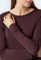 Schlafanzug lang Interlock Paspeln Animalprint burgund - Contemporary Nightwear