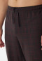 Pyjama lang interlock V-hals geruit terracotta - Fine Interlock
