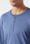Schlafanzug lang Knopfleiste Fischgradmuster jeansblaul/dunkelblau - Fashion Nightwear
