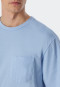 Pyjama long manches courtes poche poitrine ronds bleu air - Essentials Nightwear