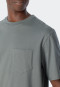 Pajamas long-sleeved breast pocket circles jade - Essentials Nightwear