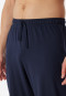 Midnight blue pajamas consisting of long bottoms and a short-sleeved top made of organic cotton with stripes, – 95/5 Nightwear