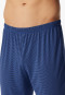 Pigiama lungo in modal con scollo a V e motivo a righe, blu notte - Long Life Soft