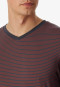 Pyjamas long modal V-neck stripes charcoal - Long Life Soft