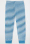 Pyjama long coton bio poignet ours rayures bleu clair - Natural Love