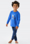 Pyjama long coton bio bords-côtes ovnis extraterrestre phosphorescent bleu - Boys World