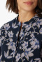 Pigiama lungo in cotone biologico con abbottonatura e stampa floreale, blu marino - Contemporary Nightwear