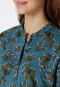 Pyjama lang biologisch katoen knoopsluiting bloemenprint petrol - Contemporary Nightwear