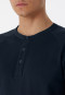 Pajamas long organic cotton button placket stripes midnight blue - selected! premium