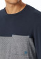 Pajamas long Organic Cotton stripes chest pocket midnight blue - 95/5 Nightwear