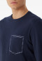 Pigiama lungo a righe realizzato in cotone biologico, blu notte - 95/5 Nightwear