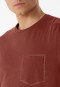 Pyjama lang biologisch katoen gestreept terracotta - 95/5 Nightwear