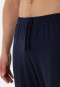 Pigiama lungo in cotone biologico con scollo a V e motivo a righe, blu notte - 95/5 Nightwear