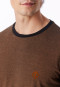 Lange pyjama met streepjes in de kleur toffee - 95/5