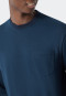 Pyjama lang manchetten ronde hals patroon koningsblauw/donkerblauw - Essentials Nightwear