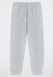 Schlafanzug lang Sweatwear Bündchen grau-meliert - Nightwear