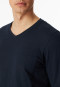 Pyjama lang V-hals manchetten driehoeken nachtblauw - Casual Essentials