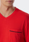 Pajamas long V-neck stripes red - ComfortFit
