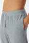 Pajamas long velour cuffs stripes heather gray - Warming Nightwear