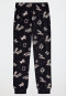 Pajamas long velour graffiti black - Nightwear