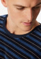 Pyjamas long velour stripes midnight blue - Casual Nightwear