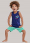Pyjama 3 pièces ballon de foot rayures vert/bleu foncé - Boys World