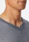 Shirt short sleeve v-neck midnight blue ringed - Mix+Relax