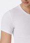 White short-sleeved double rib shirt - Essentials