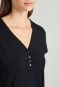 Shirt kurzarm Henley Knopfleiste schwarz - Mix+Relax