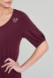 Shirt short-sleeved modal V-neck burgundy - I mog di