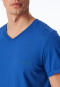 T-shirt manches courtes Coton biologique Encolure en V indigo - Mix+Relax