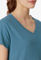 Camicia manica corta con scollo a V blu-grigio - Mix+Relax