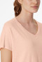 T-shirt manches courtes Encolure en V peach whip - Mix+Relax