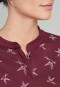 Shirt long-sleeved interlock button placket stand-up collar all-over print burgundy - Mix + Relax