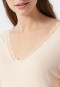 Shirt lange mouwen interlock V-hals kant abrikoos - Mix+Relax