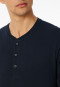 Shirt lange mouwen knoopsluiting nachtblauw - Mix+ Relax