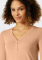 Shirt long-sleeved modal V-neck button placket peach - Mix & Relax