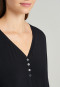 T-shirt à manches longues en modal col V patte de boutonnage noir - Mix + Relax